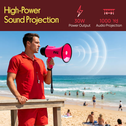 30W Rechargeable Megaphone-PMPMSRC30PK