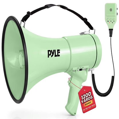 Megaphone Bullhorn 50W 1200 Yards Range Automatic Siren Green