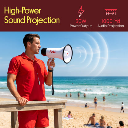 30W Rechargeable Megaphone-PMPRRC30BK