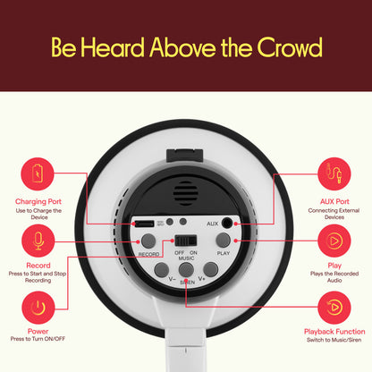 30W Rechargeable Megaphone-PMPRRC30BK
