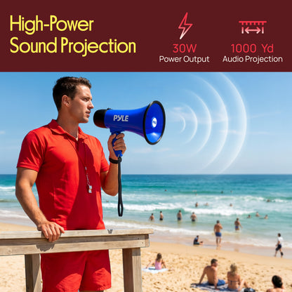30W Rechargeable Megaphone-PMPRRC30BL
