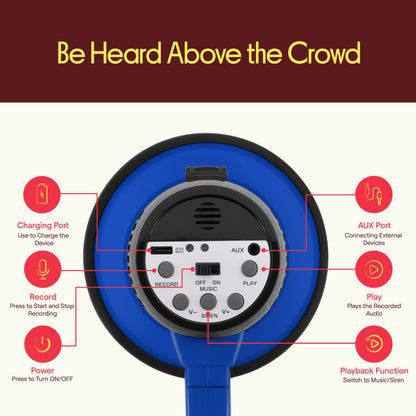 30W Rechargeable Megaphone-PMPRRC30BL