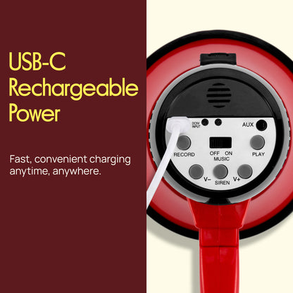 30W Rechargeable Megaphone-PMPRRC30DRD