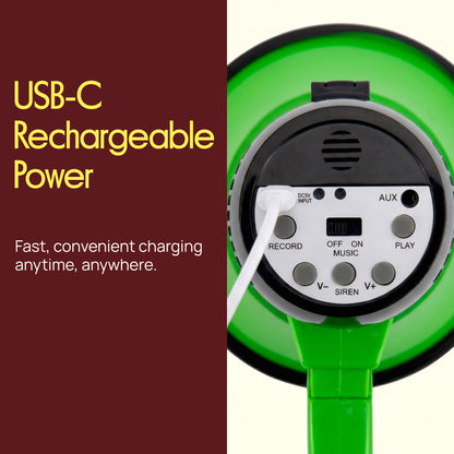 30W Rechargeable Megaphone-PMPRRC30GR