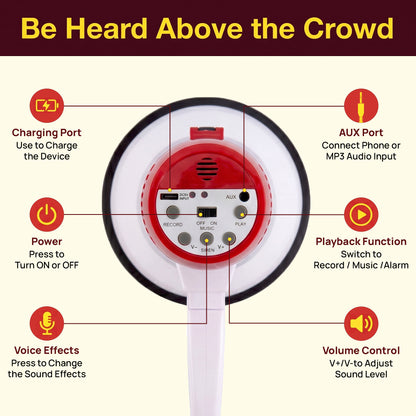 30W Rechargeable Megaphone-PMPRRC30RD