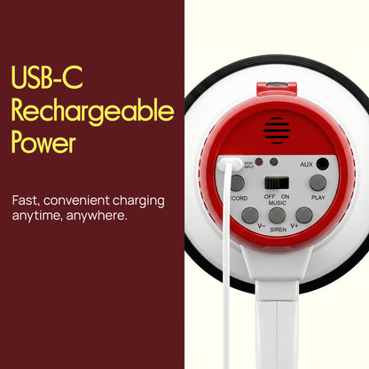 30W Rechargeable Megaphone-PMPRRC30RD