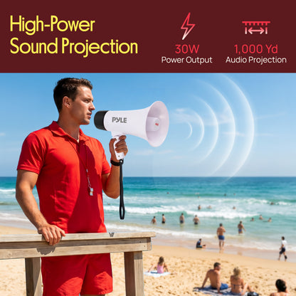 30W Rechargeable Megaphone-PMPVBTRC30BK