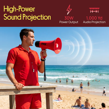 30W Rechargeable Megaphone-PMPVBTRC30DRD