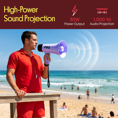 30W Rechargeable Megaphone-PMPVBTRC30LPR