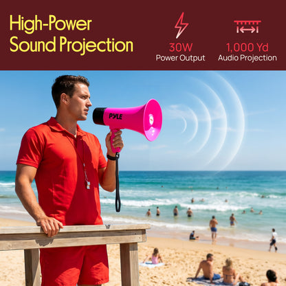 30W Rechargeable Megaphone-PMPVBTRC30PK