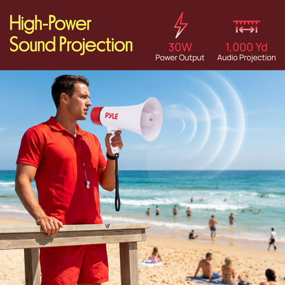30W Rechargeable Megaphone-PMPVBTRC30RD