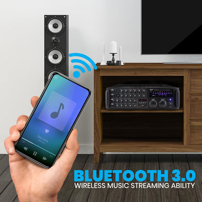 2000W Bluetooth Mixing Amplifier Karaoke/PA USB/SD Rack Mountable