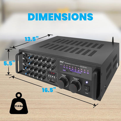 2000W Bluetooth Mixing Amplifier Karaoke/PA USB/SD Rack Mountable