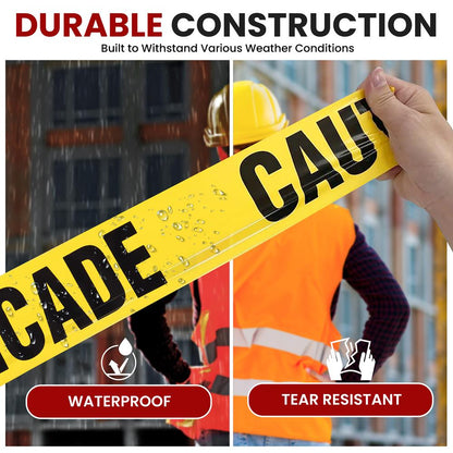 8 Pieses Caution Tape 656ft Roll High Visibility Polyethylene Yellow