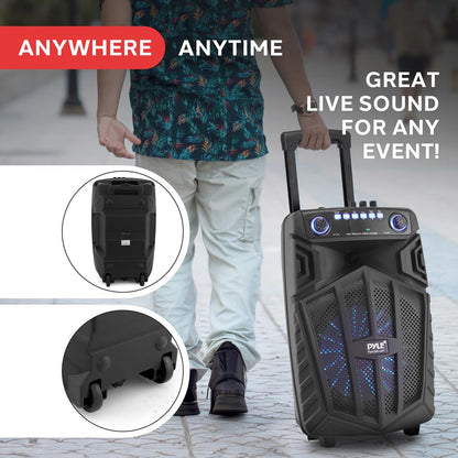 680W Portable Bluetooth PA Speaker Rechargeable LED Lights 10