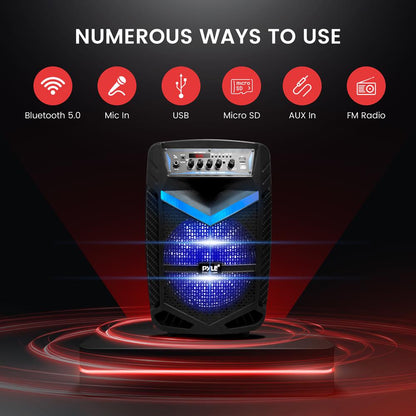 Portable Bluetooth PA Speaker 600W Rechargeable 10 Subwoofer Party Lights