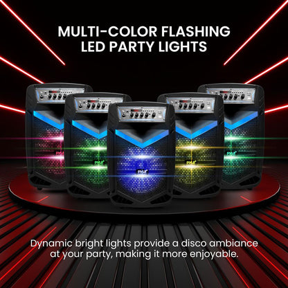 Portable Bluetooth PA Speaker 600W Rechargeable 10 Subwoofer Party Lights