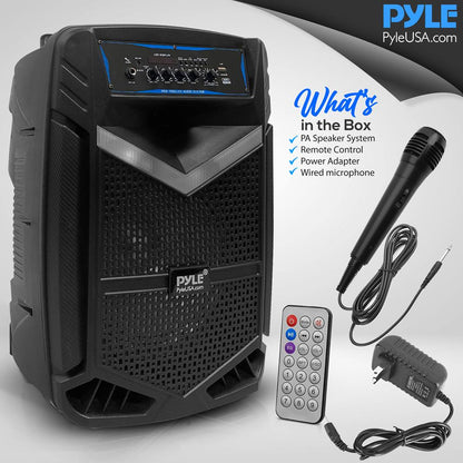 Portable Bluetooth PA Speaker 600W Rechargeable 10 Subwoofer Party Lights