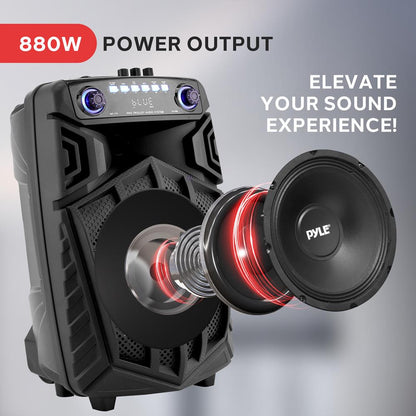 Portable Bluetooth PA Speaker 880W Rechargeable LED Lights