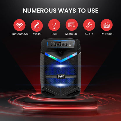 Portable Bluetooth PA Speaker 800W Rechargeable 12 Subwoofer Party Lights