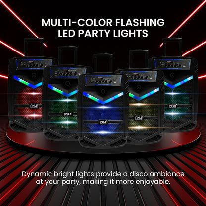 Portable Bluetooth PA Speaker 800W Rechargeable 12 Subwoofer Party Lights