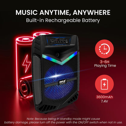 Portable Bluetooth PA Speaker 800W Rechargeable 12 Subwoofer Party Lights