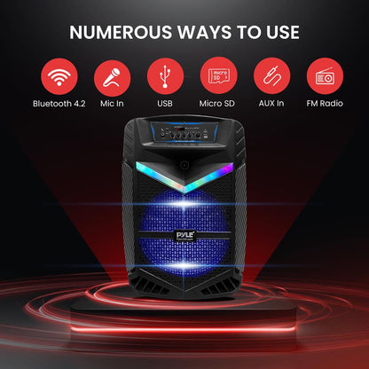 Portable Bluetooth PA Speaker 1200W Rechargeable 15 Subwoofer Party Lights