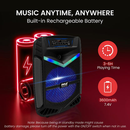 Portable Bluetooth PA Speaker 1200W Rechargeable 15 Subwoofer Party Lights