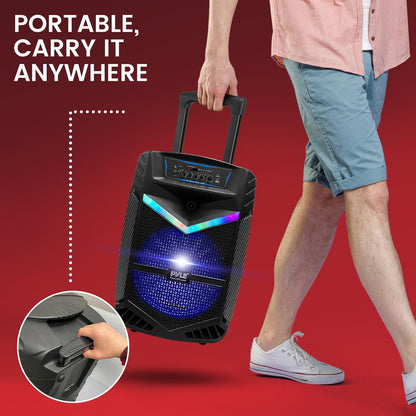 Portable Bluetooth PA Speaker 1200W Rechargeable 15 Subwoofer Party Lights