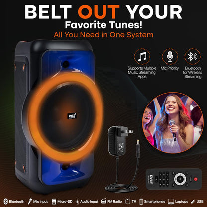 Bluetooth Party Speaker Powerful Sound TWS LED Lights Portable