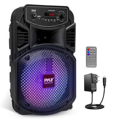 Portable Bluetooth PA Speaker 300W Rechargeable 8 Subwoofer Party Lights
