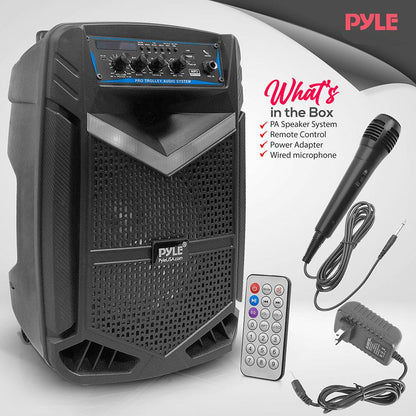 400W Bluetooth PA Speaker Rechargeable 8 Subwoofer LED Lights