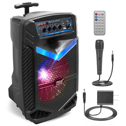 400W Bluetooth PA Speaker Rechargeable 8 Subwoofer LED Lights