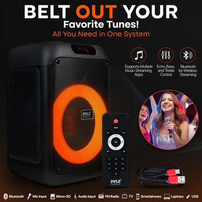 Bluetooth Party Speaker Powerful Bass TWS LED Lights Portable 100W