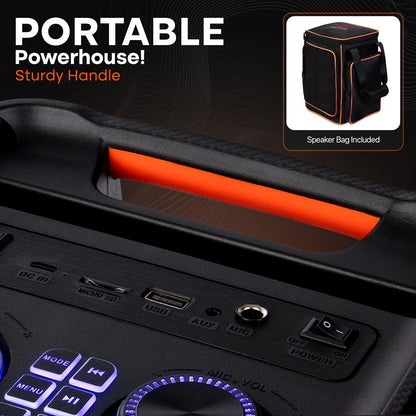 Bluetooth Party Speaker Powerful Bass TWS LED Lights Portable 100W