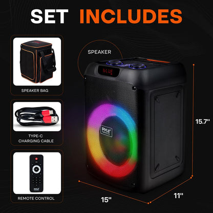 Bluetooth Party Speaker Powerful Bass TWS LED Lights Portable 100W