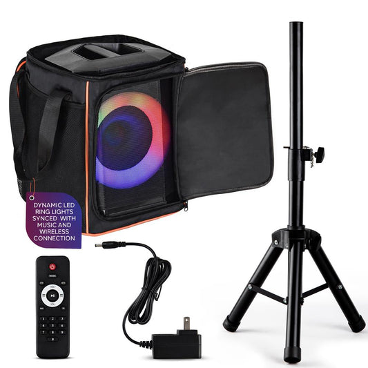 Bluetooth Party Speaker Powerful Bass TWS LED Lights 120W Tripod