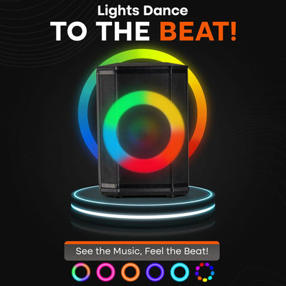 Bluetooth Party Speaker Powerful Bass TWS LED Lights 120W Tripod