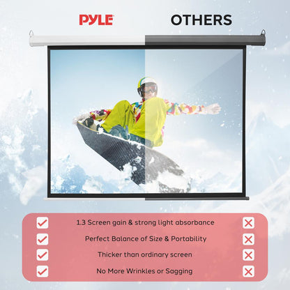 72 Motorized Projector Screen Quick Setup Matte White Remote Control