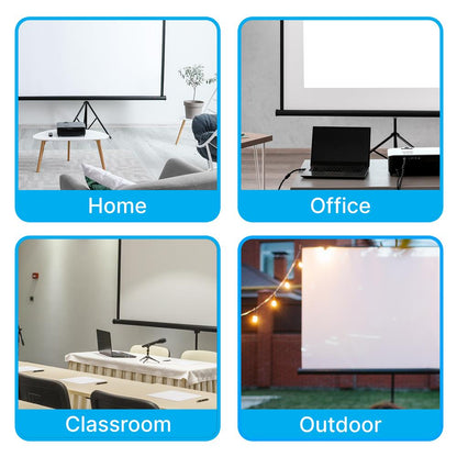100 Portable Projector Screen - Quick Setup Matte White Tripod Stand