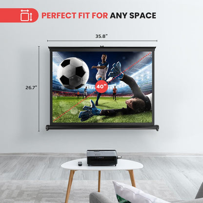 Portable Projector Screen 40 Easy Setup Matte White Display