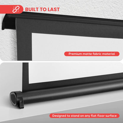 Portable Projector Screen 40 Easy Setup Matte White Display