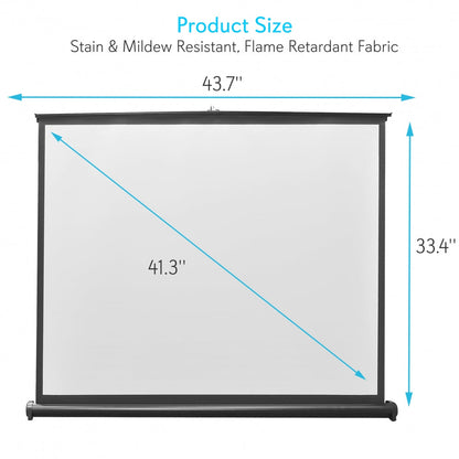 50 Portable Projector Screen Quick Setup Matte White Display