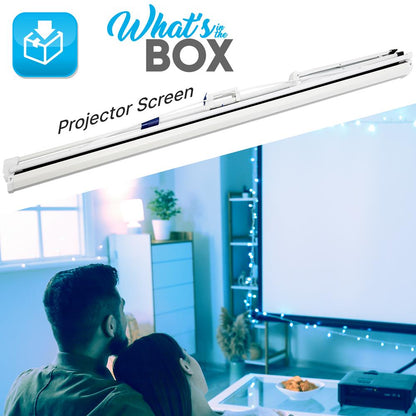 72 Portable Projector Screen Easy Setup White Matte Fabric Tripod Stand