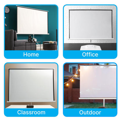 72 Portable Projector Screen Easy Setup White Matte Fabric Tripod Stand