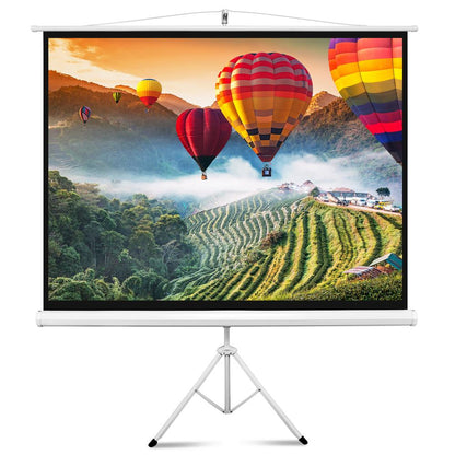 72 Portable Projector Screen Easy Setup White Matte Fabric Tripod Stand