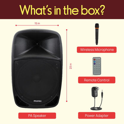 Portable Bluetooth PA Speaker 1200W Rechargeable Battery 12 Subwoofer