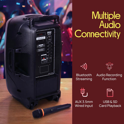 Portable Bluetooth PA Speaker 1200W Rechargeable Battery 12 Subwoofer
