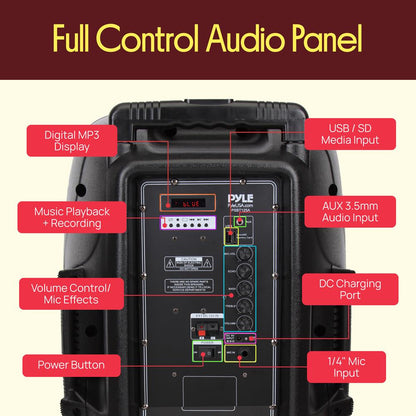 Portable Bluetooth PA Speaker 1200W Rechargeable Battery 12 Subwoofer