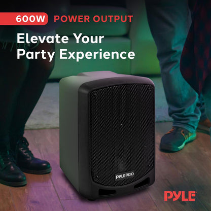 Bluetooth Karaoke PA Speaker Portable 600W Rechargeable Wireless Mic